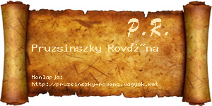 Pruzsinszky Rovéna névjegykártya